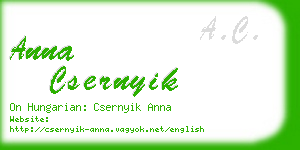 anna csernyik business card